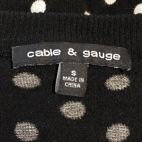 Cable & Gauge Cardigan Fine gauge Polka Dot  SM - Picture 2 of 5